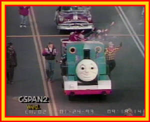 Thomas leads the Children's Parade in January 1993