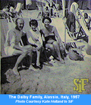 The Dalby family on vacation in Alassio Italy 1957