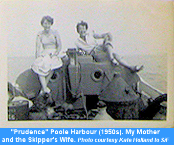 Iris Dalby aboard "Prudence"